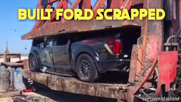 Watching this Ford F-150 Raptor get flattened will break your heart | Carscoops